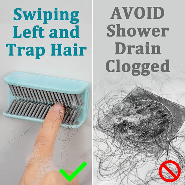 Shower Drain Silikon Hårfångare Badrum Dusch Hårgrepp Lätt att rengöra - Perfet