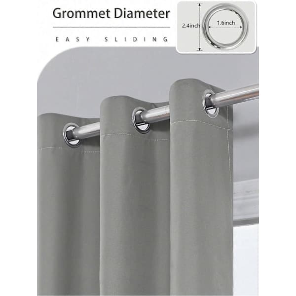 Beige mörkläggningsgardiner med isolerande foder, lämpliga för vardagsrum, sovrum, kök och heminredning beige 100X250CM 1PCS&Grommet Top