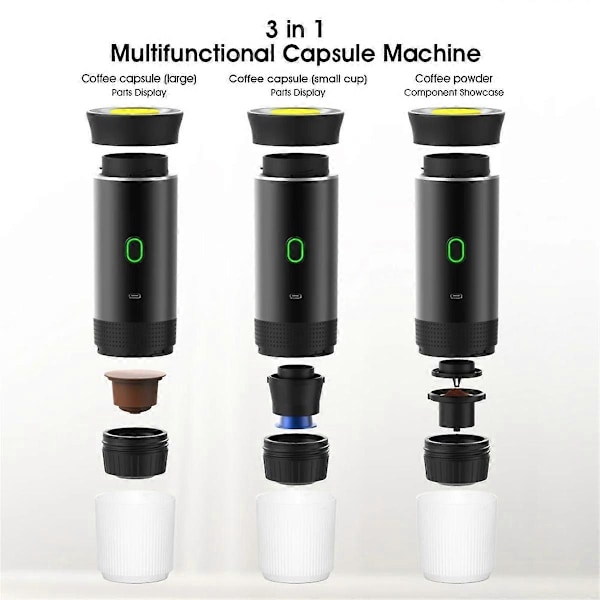In 1 Mini Langaton Sähköinen Kannettava Espressokone Autoon ja Kotiin Leirintämatkoille Matkalle Kapseli-Perfet