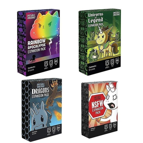 Unstable Unicorns Board Games English Family Party Expansion Grunnversjon av klassiske brettspill [DB]- Perfet 4pcs