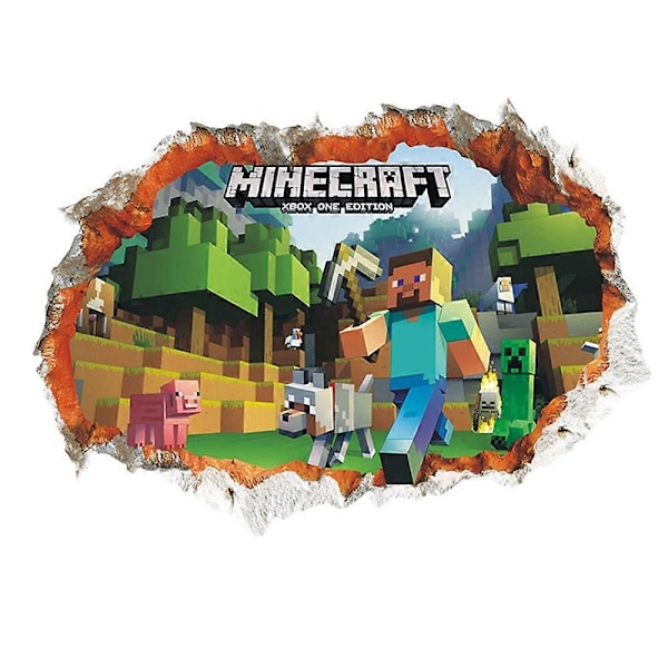 Väggdekaler, 3D Söta Väggdekaler Tecknad Spel Väggdekal Vinyl Väggdekaler Pojkar Flickor Självhäftande Väggdekal för Sovrum-Perfekt