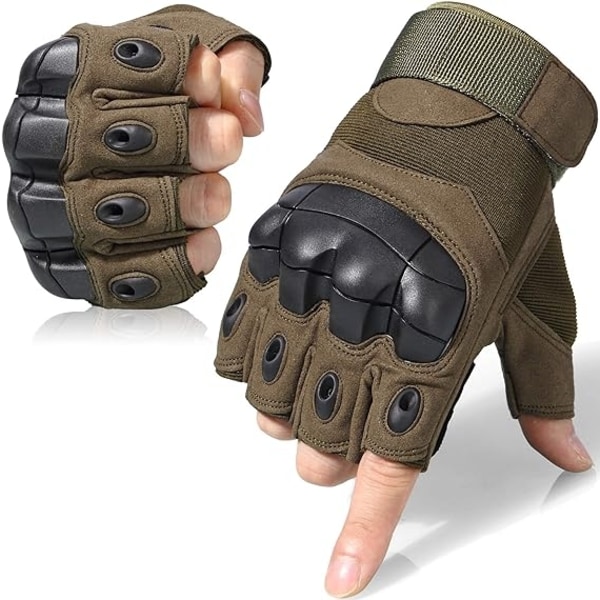Taktiske fingerløse hansker for motorsykkeljakthansker (grønn) - Perfet