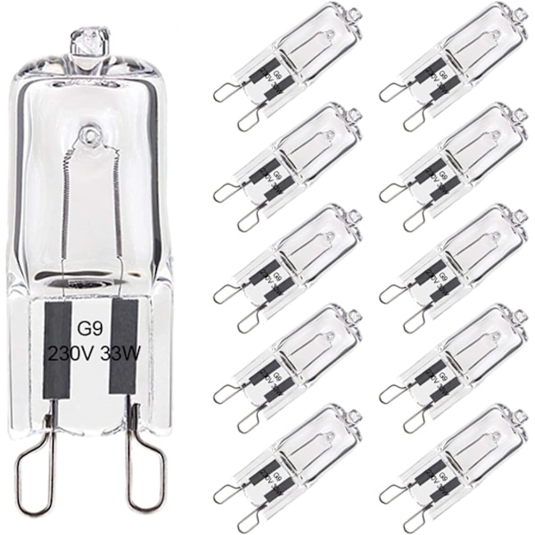 G9-lampa 33W Dimbar varmvit, G9-halogen för ugn 10pcs - Perfet