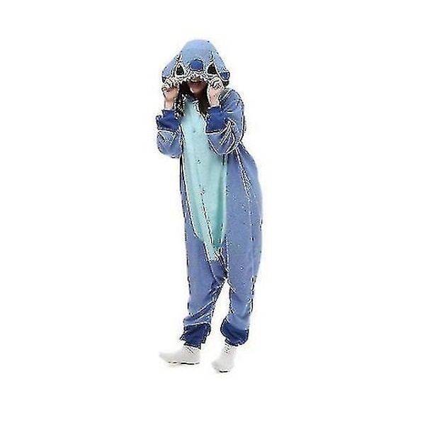 Regenboghorn Monster Stitch Kläder Pyjamas Jumpsuit Sovkläder Djur Huvtröja - Perfekt blue M