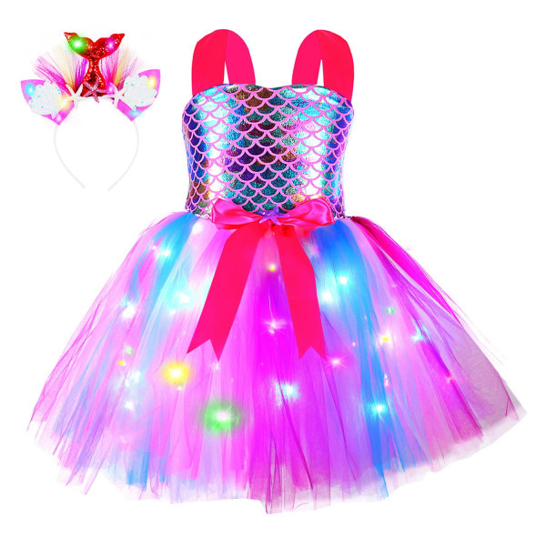 irl Mermaid Tutu Dre til Party LED Light Up - Perfet G s