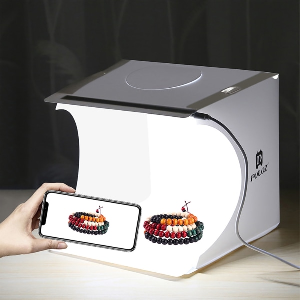Taitettava minivalokuvausstudion Soft Box 2LED-valolaatikko - täydellinen