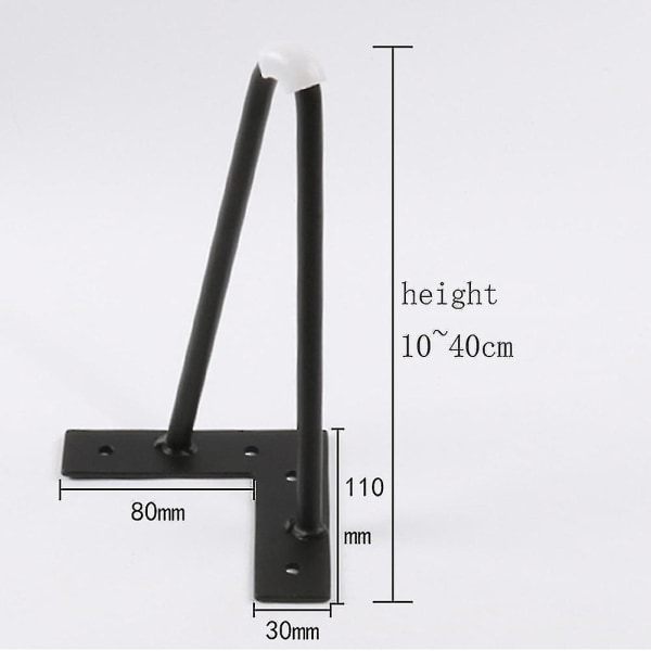 10cm-40cm Jernbordben for metallmøbelfot Svart Gull Stol Sovesofa Hårnål Skrivebord Ben Skap Føtter til kommode - Perfet 35cm Black 4 pc