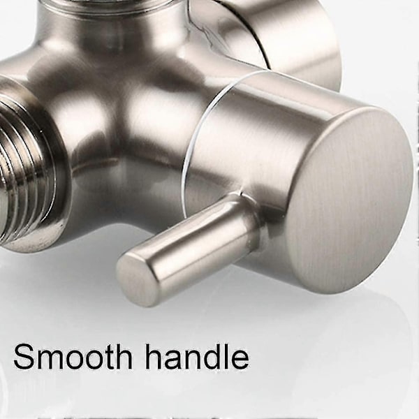 Dusjarm Omleder Ventil, Baderom Messing G1/2 3-veis Dusjsystem Komponent Erstatning for Håndholdt Fast Spray Dusjhode A-Perfet brushed