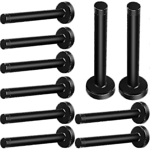 Dørstoppere, 15 cm lang dørstopper, veggmontering, kraftig solid svart dørstopper børstet rustfritt stål med myke gummistøtfangertupper - Perfekt black 5 Inch*10