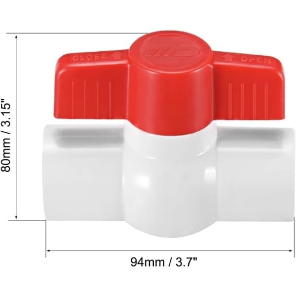 32 mm PVC kulventil för vattenrör, skjutanslutning, 32 mm 32mm