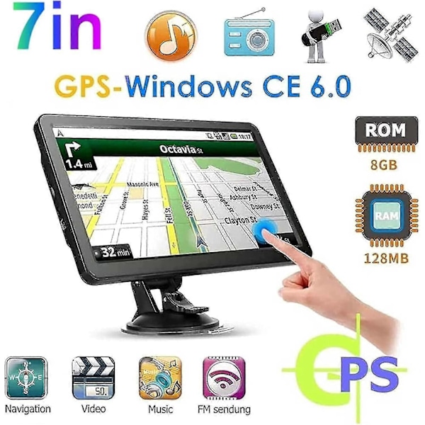 GPS-navigeringssystem för bil med kartor över 47 länder, pekskärm, 8 GB minne, 5 tum - Perfekt