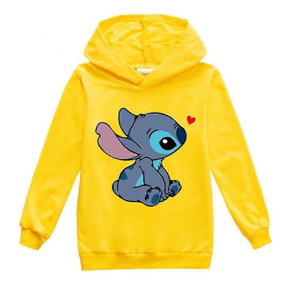Barnens Pojkar Flickor Disney Stitch Jul Hoodie Toppar Tröjor - Perfekt Yellow 7-8year(130cm)