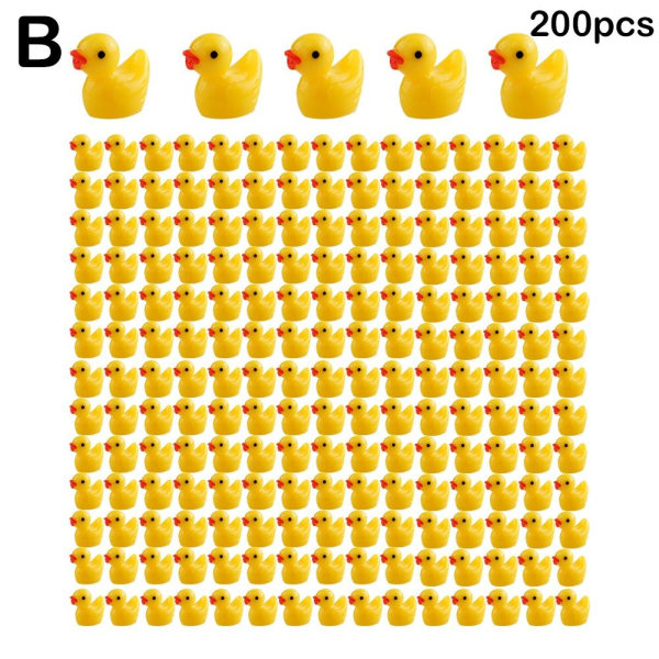 100/200 stk Mini Rubber Ducks Miniature Resin Ducks Gul Tiny D- Perfet 200pcs yellow 200pcs