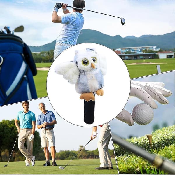 Plysj Golfkøllehodebeskyttelse, Uglefylt Morsom Driver Headcover Golftilbehør - Perfekt