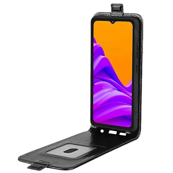 Kompatibel med R64 Textur Vertikal Flip Läder Telefonfodral-Perfet Black For Samsung Galaxy Xcover 7 Pro