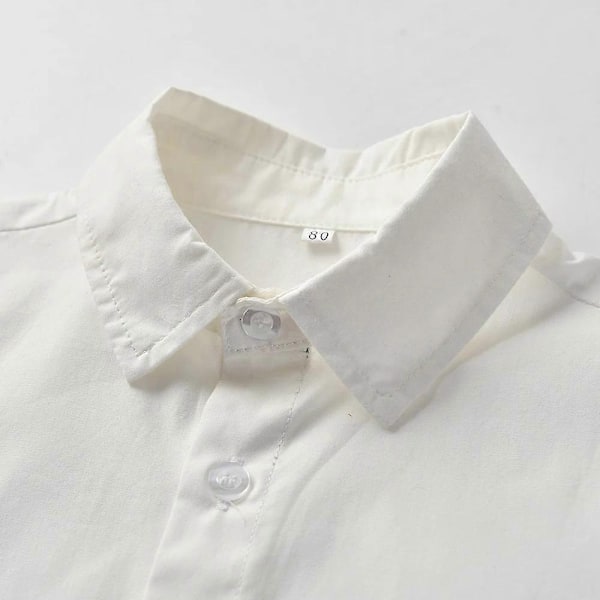 top and top Muoti taapero Lapset Lasten Herrasmies Vaatesetti muodollinen Valkoinen Lyhythihainen Paita Rusetilla+Haalarit Rento Puku-Täydellinen Wind Red 150cm