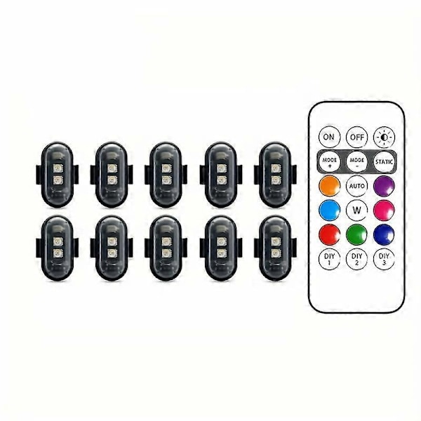 Lys op natten: RGB LED fly strobe lys til motorcykler, fly og helikoptere - Perfekt 2pcs-1Controller