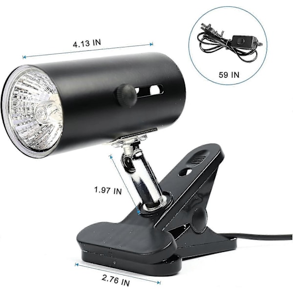 Reptil Varmelampe Fastgørelsesbeslag Klips Lampe Reptil Habitat Belysning og Varmelampe med 3 Stykker 30w Uva Uvb Skildpadde Solbadning Lys - Perfekt