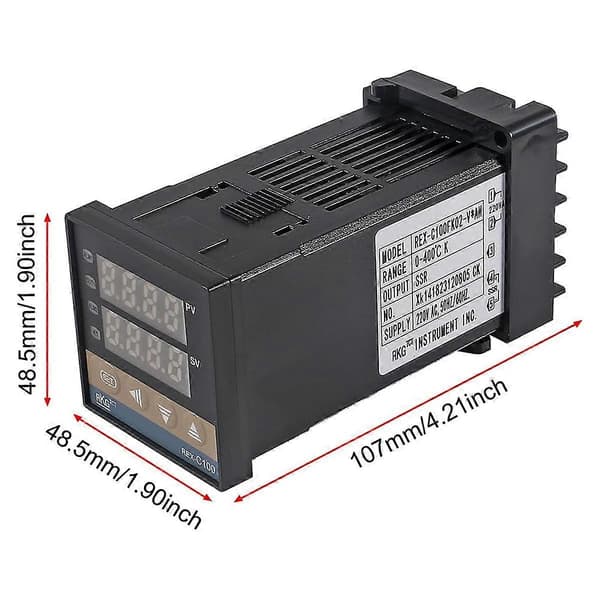 PID-Temperaturregulator -C100 Termostat Kit Högspänning 100ACV till 240ACV+SSR Relä 40DA+ K Pro-Perfet