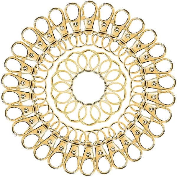 100 stycken guld roterande spänne lanyard spänne med nyckelring, nyckelring krok hummer - Perfet