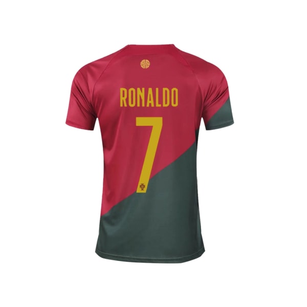 VM 2022 Portugal Hjemmetrøje nr. 7 Ronaldo-trøje (170 zy - Perfet