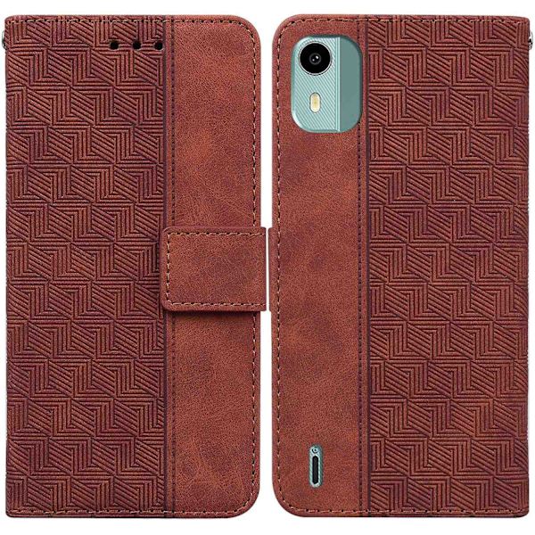 präglad phone case för Nokia C12 - Perfet Brown