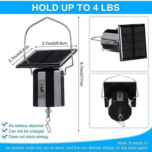 Solcellsdriven Roterande Motor för Solhängande Dekorationer - Perfekt