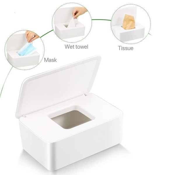 Vådservietter Box, Toiletpapir Box, Plastic Wipes Dispenser, Tissue - Perfet