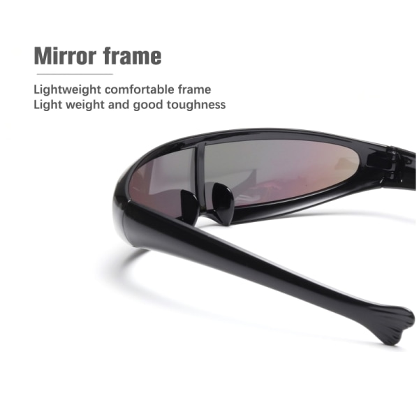 Futuristic Mirror Solglasögon Mode Alien Glasögon HD Mirror - Perfet A5