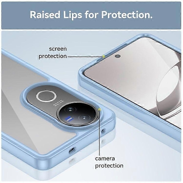 Kompatibel med vivo V50 5G Skal TPU + Akryl Skyddande Transparent Mobilskal - Perfekt Blue