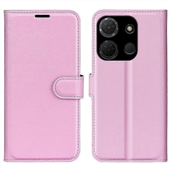 Yhteensopiva TCL 503 -kotelon kanssa Litsi-kuvioinen iskunkestävä nahkalompakko puhelinkotelo - Perfet Pink