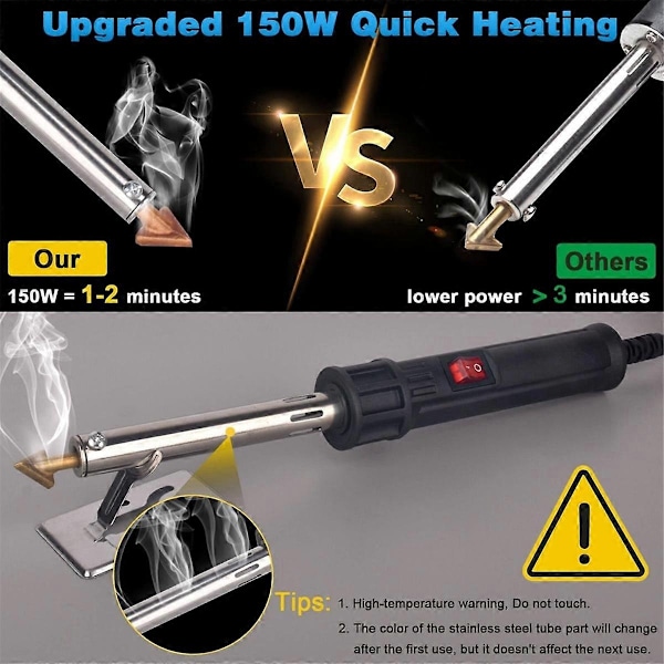 150W 3-i-1 Plastiksvejser, Plastiksvejsekit, Loddespidser Plastiksvejserkit til DIY, Kofanger K-Perfet