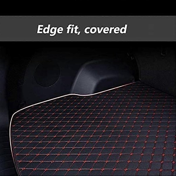 Bagageutrymmesmatta i läder för Volvo XC60 2015-2017, Bagageutrymmesmatta Anti-Slip Skyddande Fack Skyddande Matta Inredningstillbehör, Svart -Perfet A Black