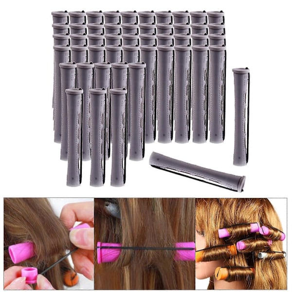 Kolde Permanentstænger til Hår Varmefrit Ruller Styling Frisørværktøj - Perfekt 50Pcs 1.5cm