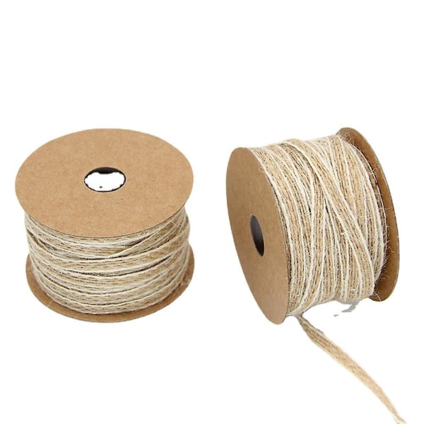 10M/rull Vintage Jute Jute Hessian Bånd med blonder Bryllupsfest Julepynt DIY Craft Gavebånd Pakking Innpakning - Perfet Khaki