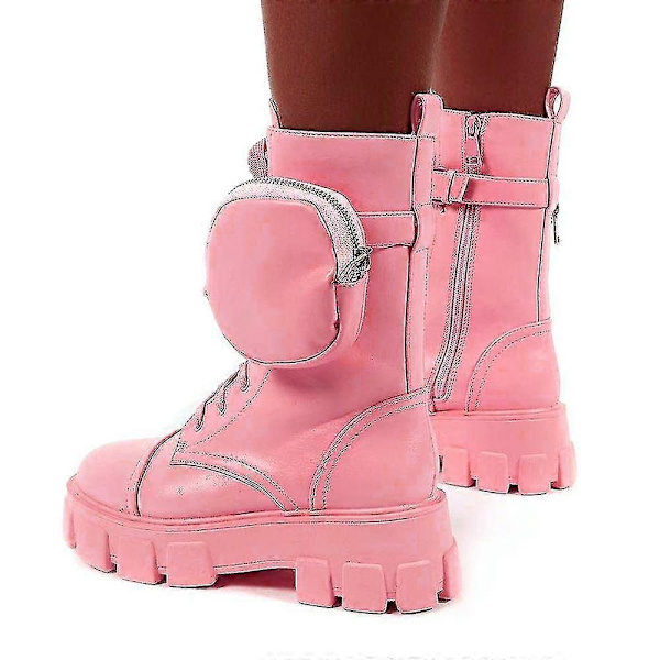 Plattformkängor i storlek Plus för kvinnor - Perfet Pink 37
