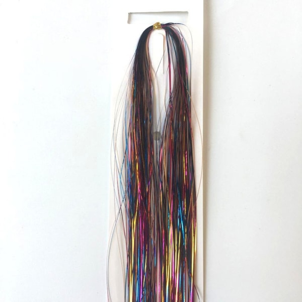 12 farger Tinsel Hair Extensions Glitrende skinnende Fargerikt syntetisk hår For kvinner Jenter - Perfet 90cm