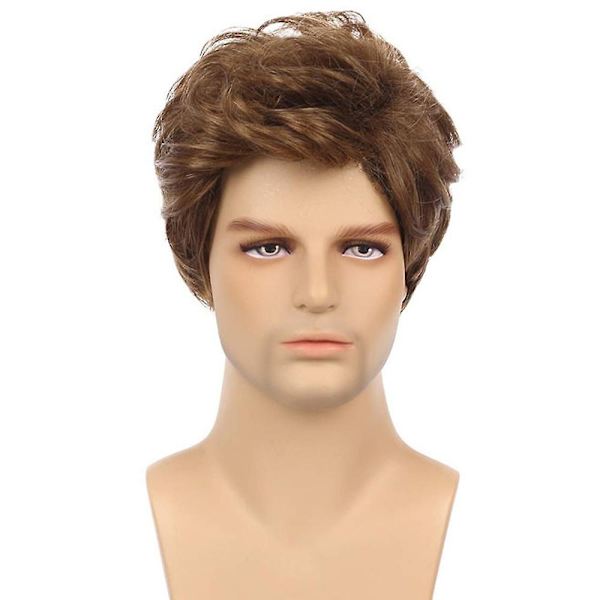 Herre fluffy syntetisk hår paryk Kort krøllet fuld paryk Cosplay Prop - Perfet