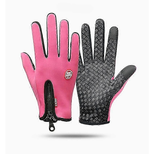 Termohansker for fryser, varme vinterhansker med vannavstøtende belegg og berøringsskjermfunksjon, Id-Perfet pink M