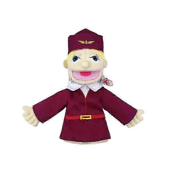 Myk plysjleke Hånddukke Morsomme dukker leke Profesjonell karakter Hånddukke-Perfekt stewardess