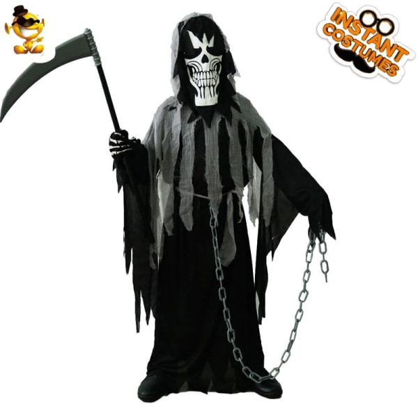 Halloween cosplay: Dark Death Boy rollespill Spøkelseskostyme - Perfet M