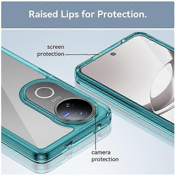 Kompatibel med vivo V50 5G Skal TPU + Akryl Skyddande Transparent Mobilskal - Perfekt Transparent Blue