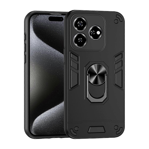 Iskunkestävä Metallinen Sormipidike Puhelinkotelo - Perfet Black Compatible with Axon 60 Lite