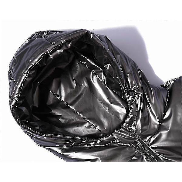 Hooded Shiny Pufferjackor Vinterjackor för Män - Perfekt silver 3XL