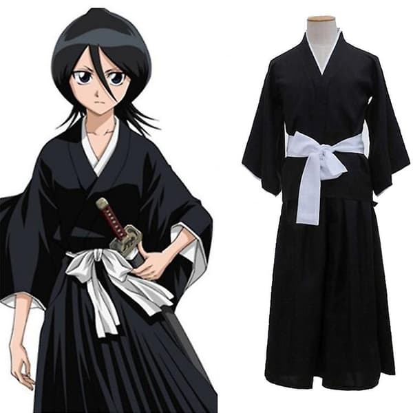 Anime Bleach Kuchiki Rukia Cosplay Kostym 2 - Perfekt XL