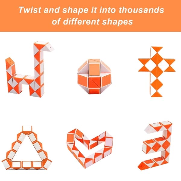 Terningespill - 12-delt Speed Scratching Snake Cube Puzzle Leketøy, Egnet for Barn og Voksne (Tilfeldige Farger)