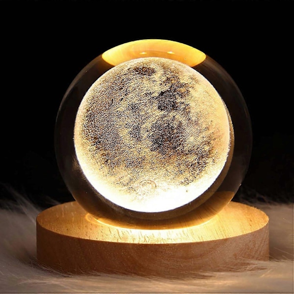 3D Galaxy Krystallkule, Glass Galaxy Kule Nattlys Romlampe leketøy Planet Modell-Perfekt