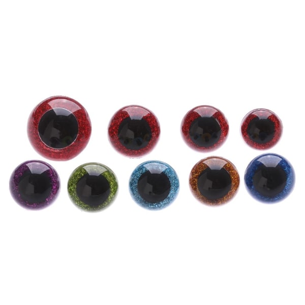 20 stk 16/18/20/24 mm Glitter Safety Eyes Runde Plast ROSE RED - Perfet