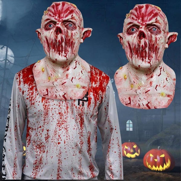 RONGbbppQ Halloween hodeskalle kan rive opp dobbeltlagsmaske, Halloween skrekkmaske - Perfet Bb