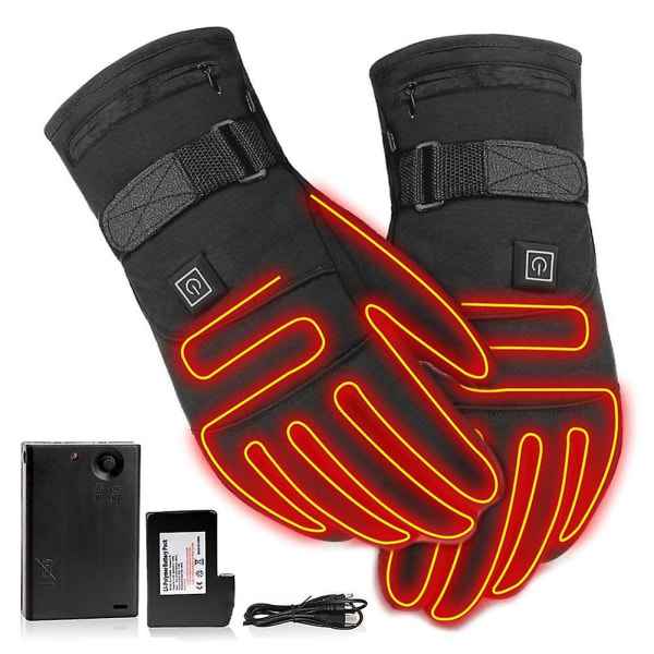 1 par uppvärmda handskar 3,7v laddningsbart batteridriven elektrisk handvärmare konstant temperatur ca 3-6 timmar - Perfet
